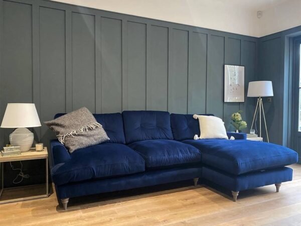 Corner Sofa, 260 cm, Navy - ENT-4791