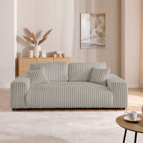 كنبة بثلاثة مقاعد – رمادي فاتح | SOF-7419