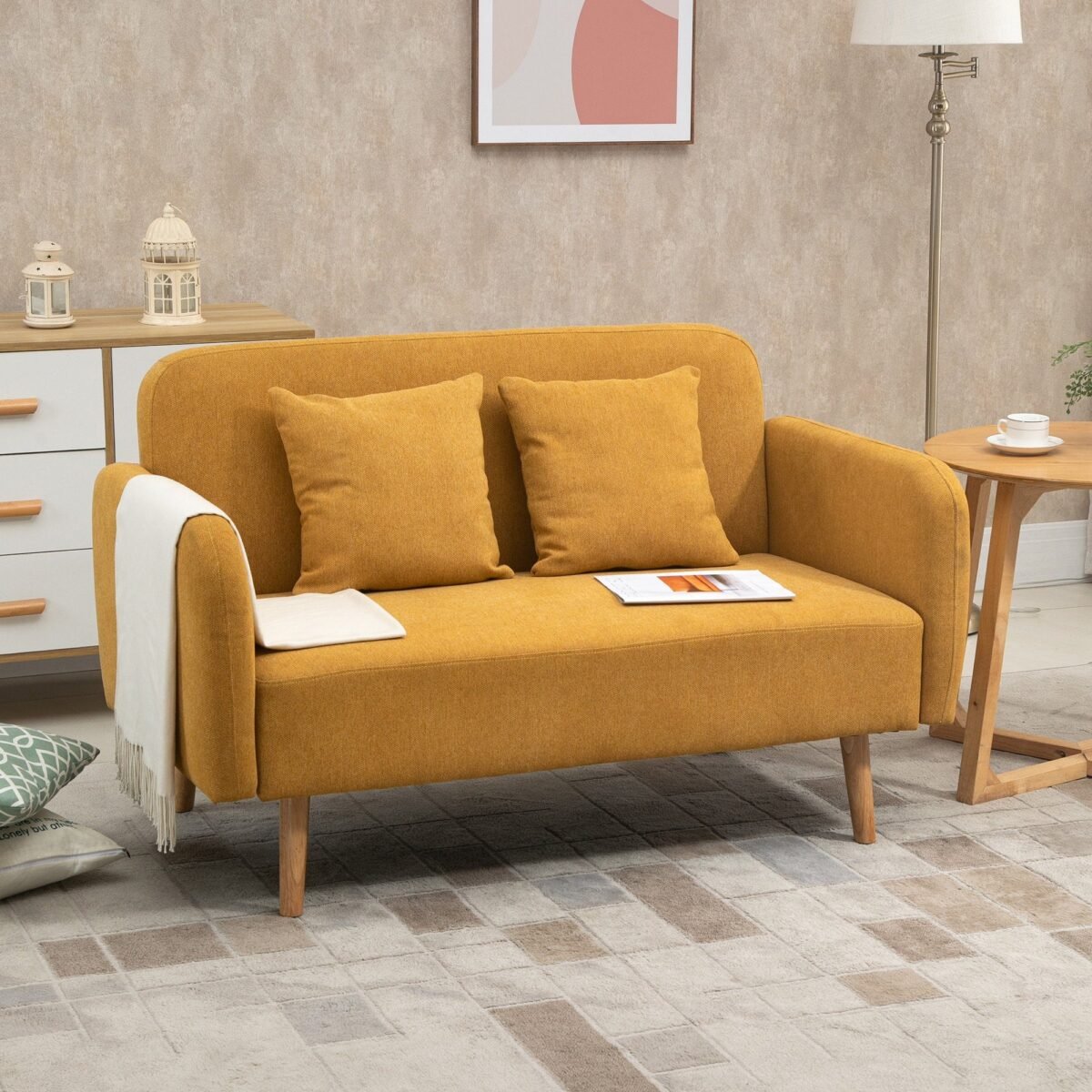 Two-Seater Sofa – Yellow | SOF-7414 - Image 5