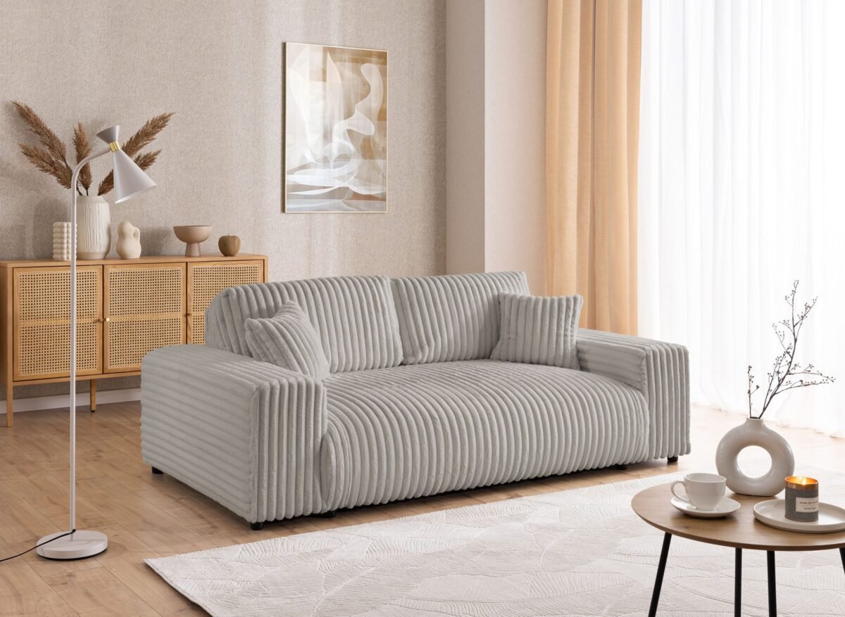 Product Name: Three-Seater Sofa – Light Gray | SOF-7419 - Image 4