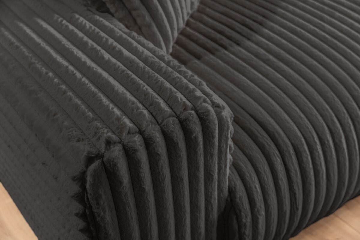 Product Name: Three-Seater Sofa – Black | SOF-7418 - Image 5