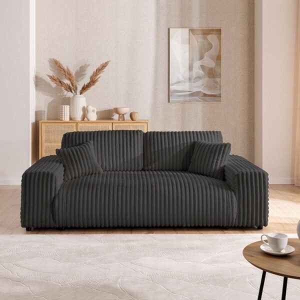 اسم المنتج: كنبة بثلاثة مقاعد – أسود | SOF-7418