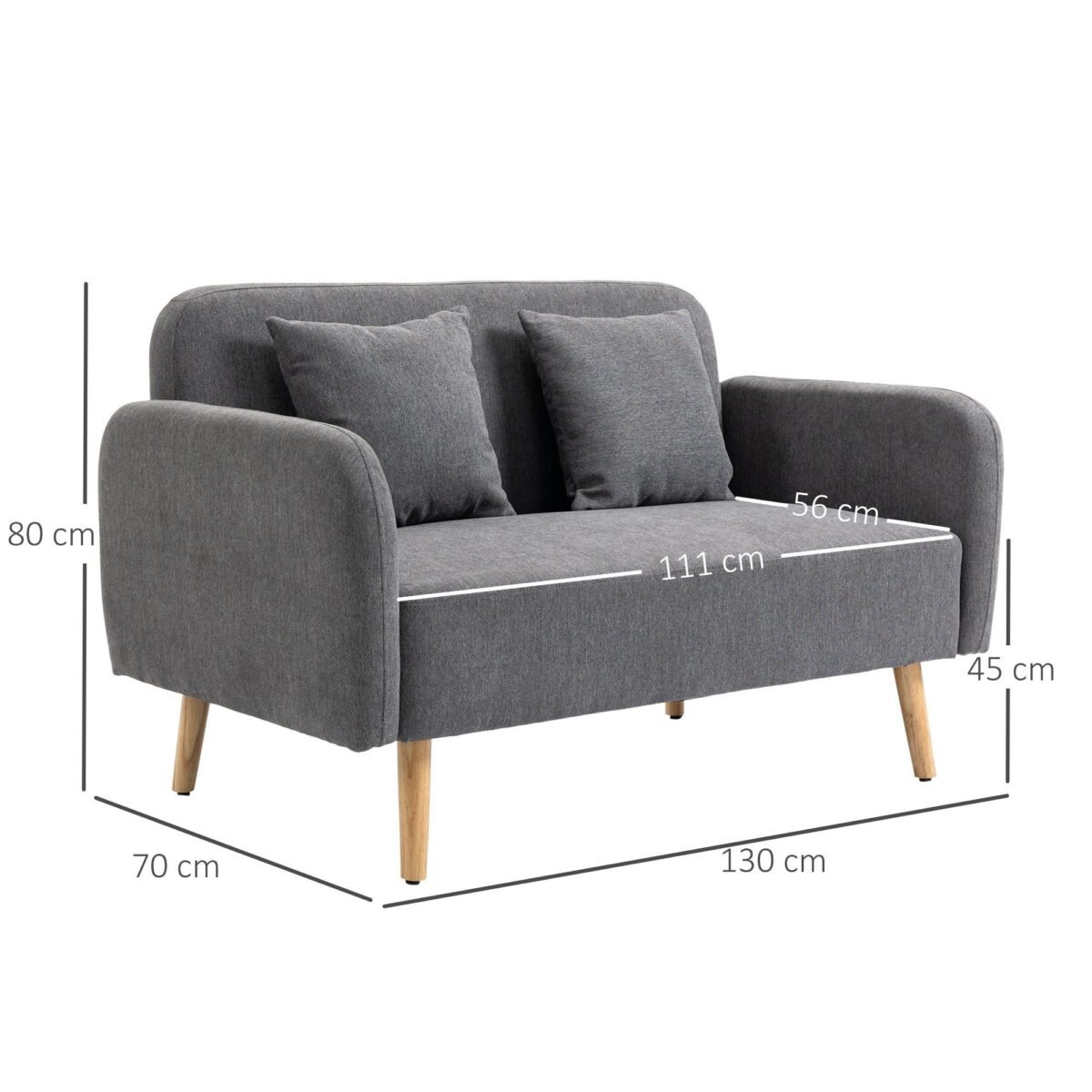 Two-Seater Sofa – Grey | SOF-7415 - Image 4