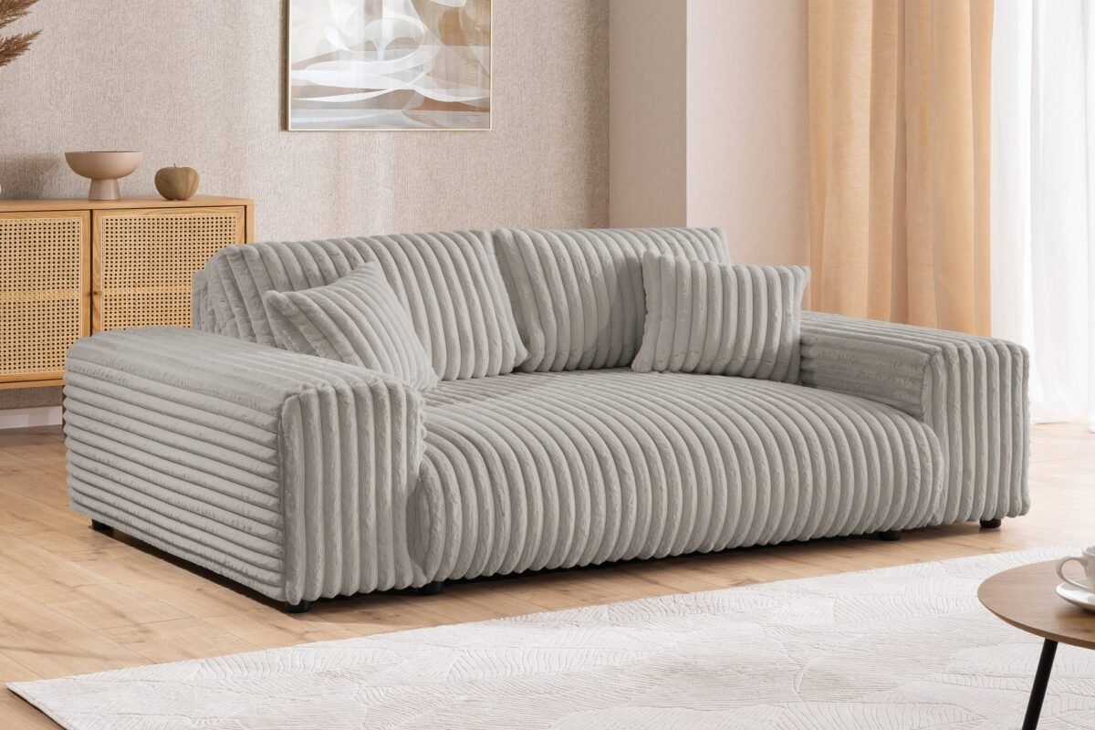 Product Name: Three-Seater Sofa – Light Gray | SOF-7419 - Image 2