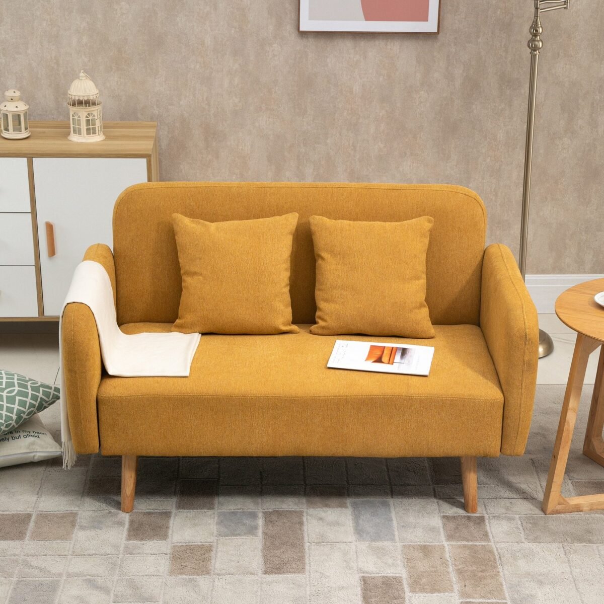 Two-Seater Sofa – Yellow | SOF-7414 - Image 1