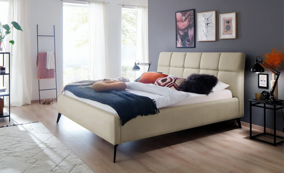 ⁦سرير – بيج | BED-2970⁩ - الصورة ⁦1⁩