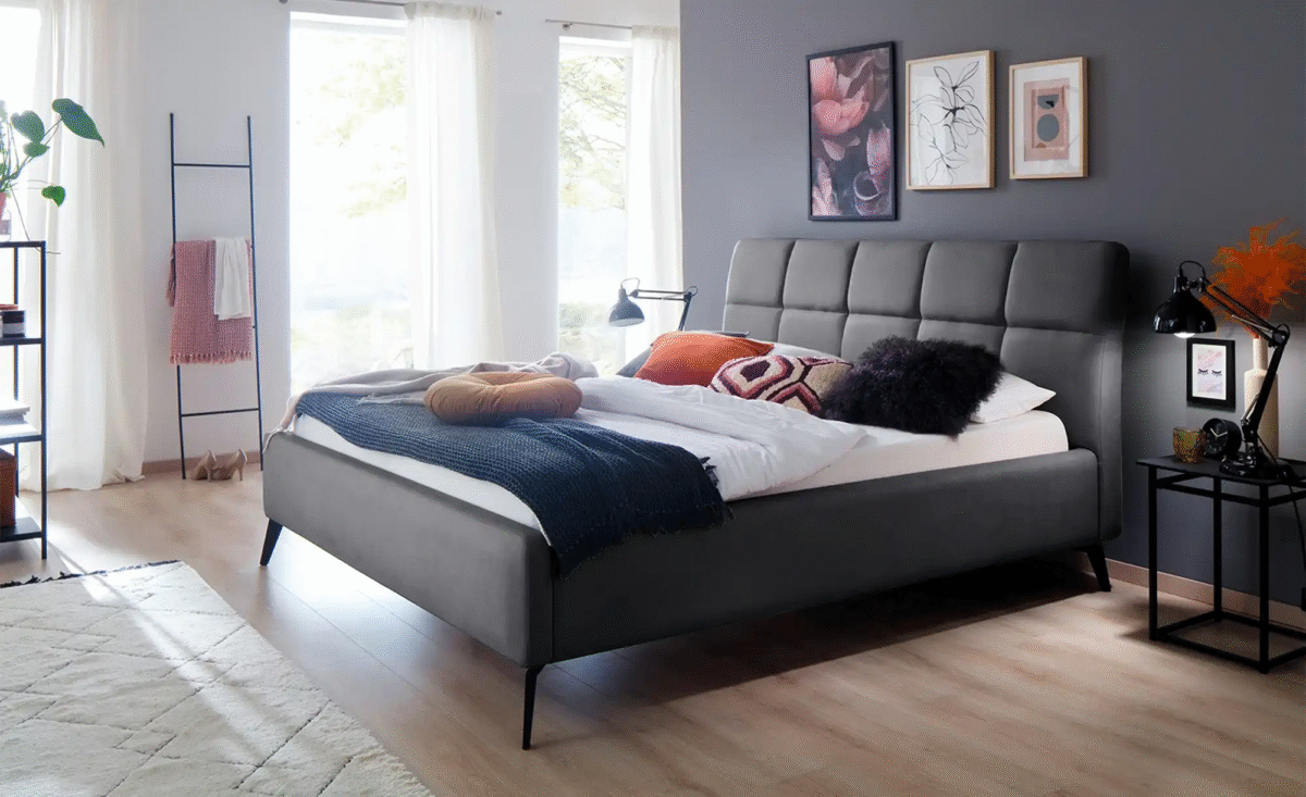 ⁦سرير – رمادي غامق | BED-2971⁩ - الصورة ⁦1⁩