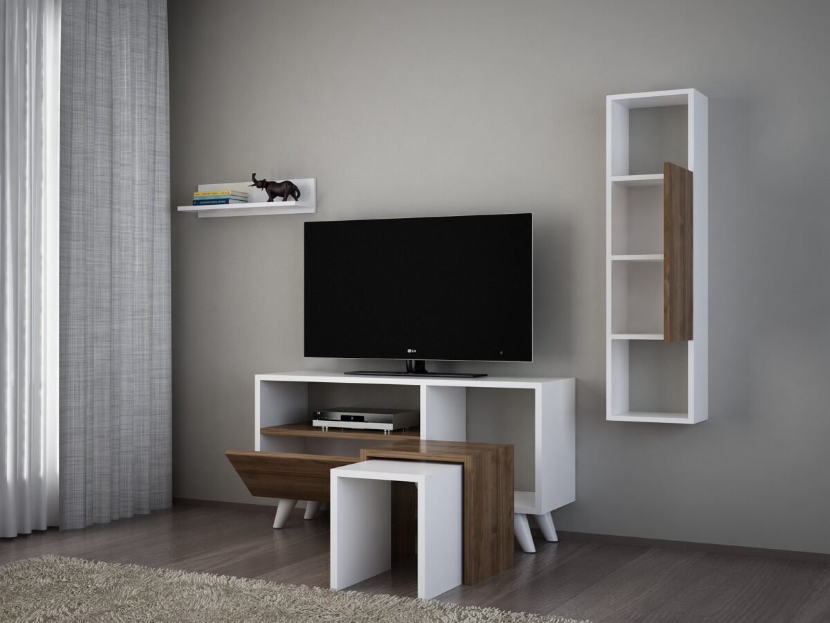 Smart Modern TV Unit with Integrated Coffee Tables & Wall Unit | TVU-6768 - Image 3