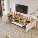 ⁦وحدة تلفزيون مودرن بتصميم هندسي متباين | TVU-6771⁩ - الصورة ⁦3⁩