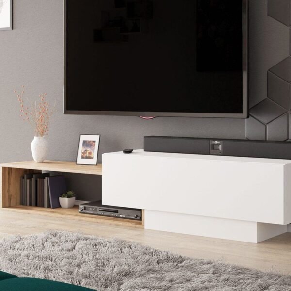 وحدة تلفزيون مودرن – (أبيض وخشبي) | TVU-6755