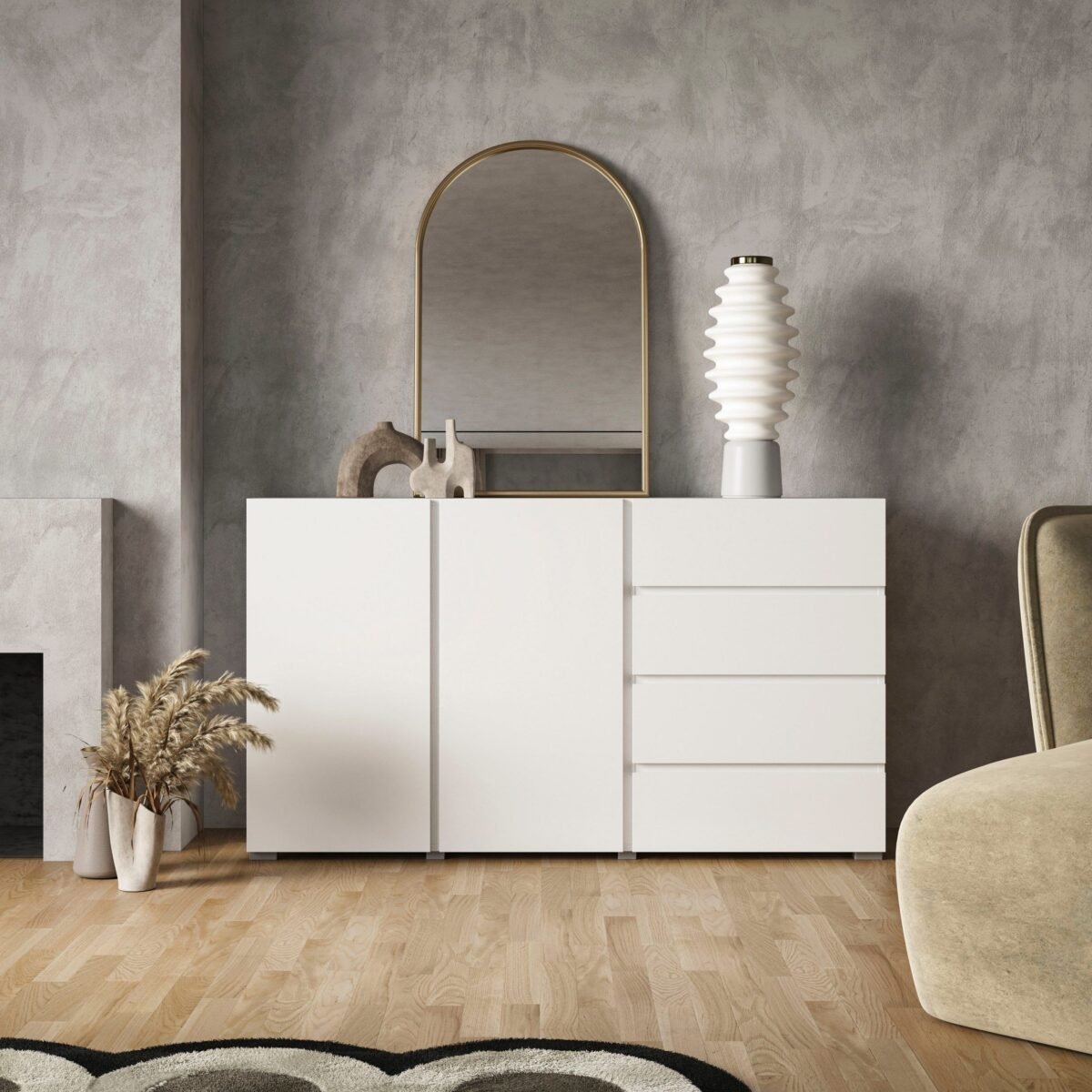 Naqaa Sideboard – BUF-7311 (White) - Image 2