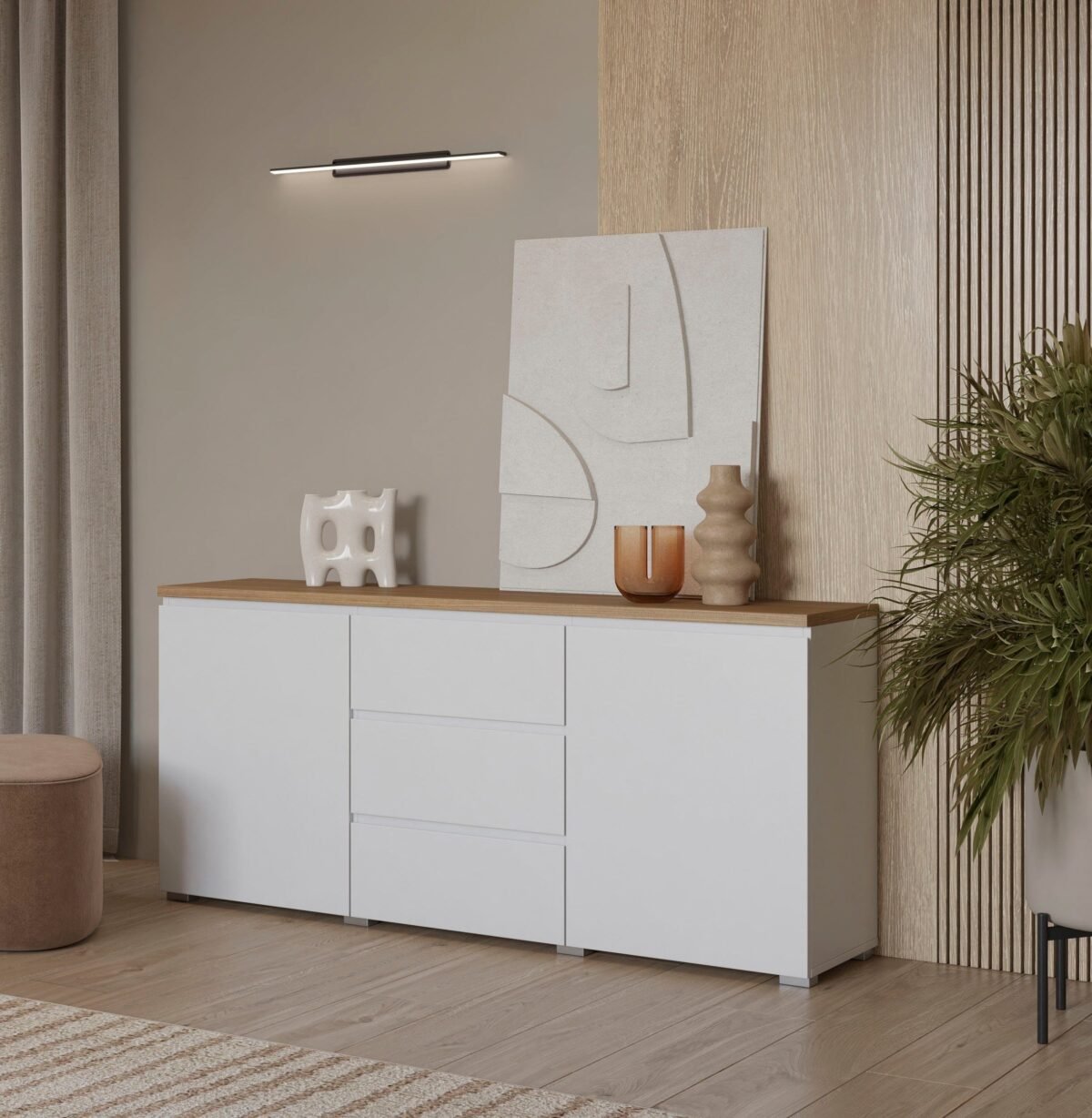 Olfa Sideboard - BUF-7309 (White Wood ) - Image 1