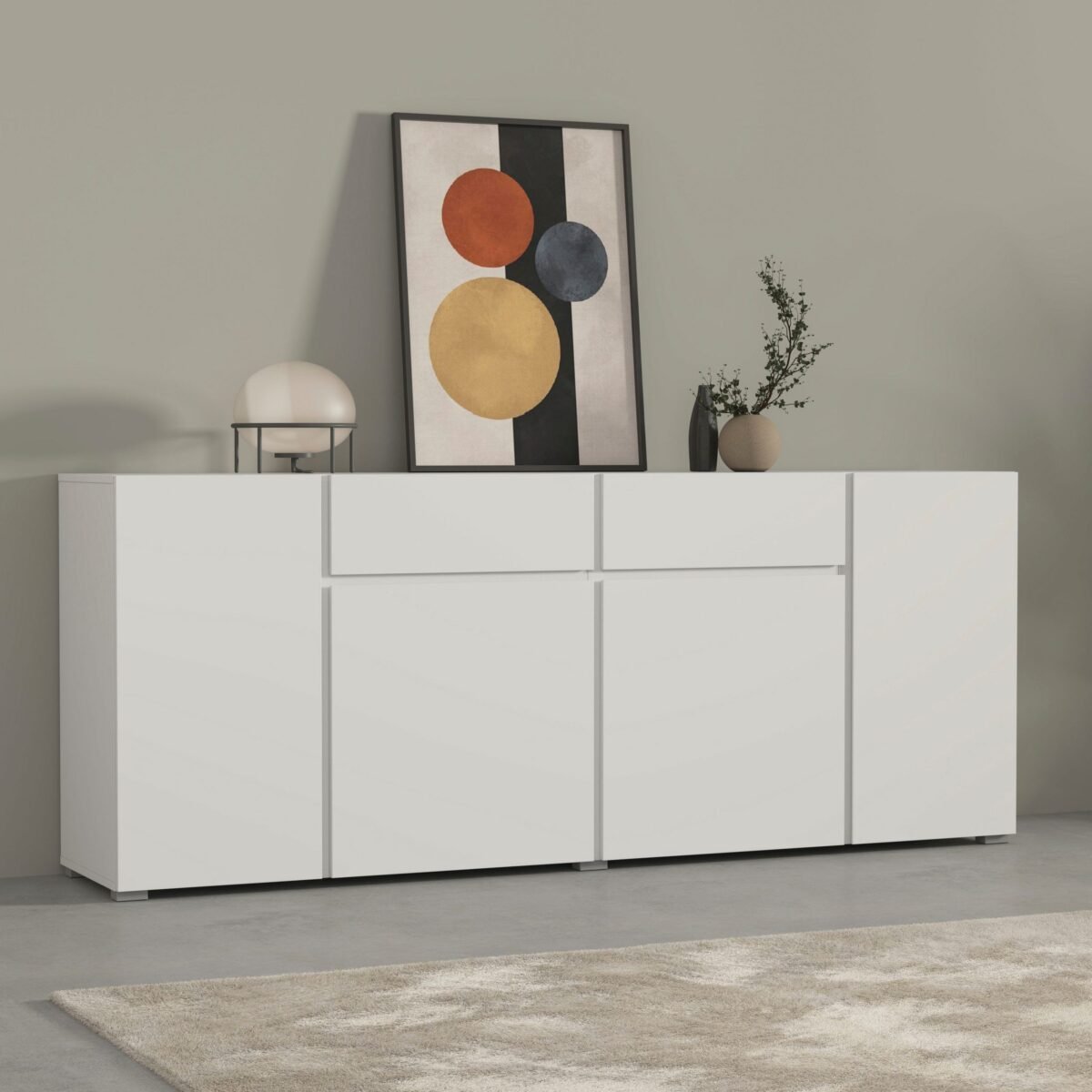 Naqaa Sideboard – BUF-7314 (White) - Image 1