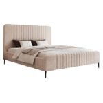 ⁦سرير "ريبد ستايل" المنجد – بيج  | BED-2992⁩ - الصورة ⁦2⁩