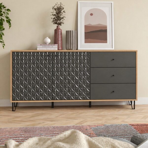 Sideboard BUF-7321 – Dark Grey & Wood