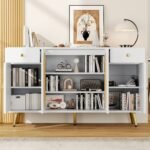 ⁦بوفيه BUF-7325 – أبيض + كانيه + ذهب⁩ - الصورة ⁦2⁩