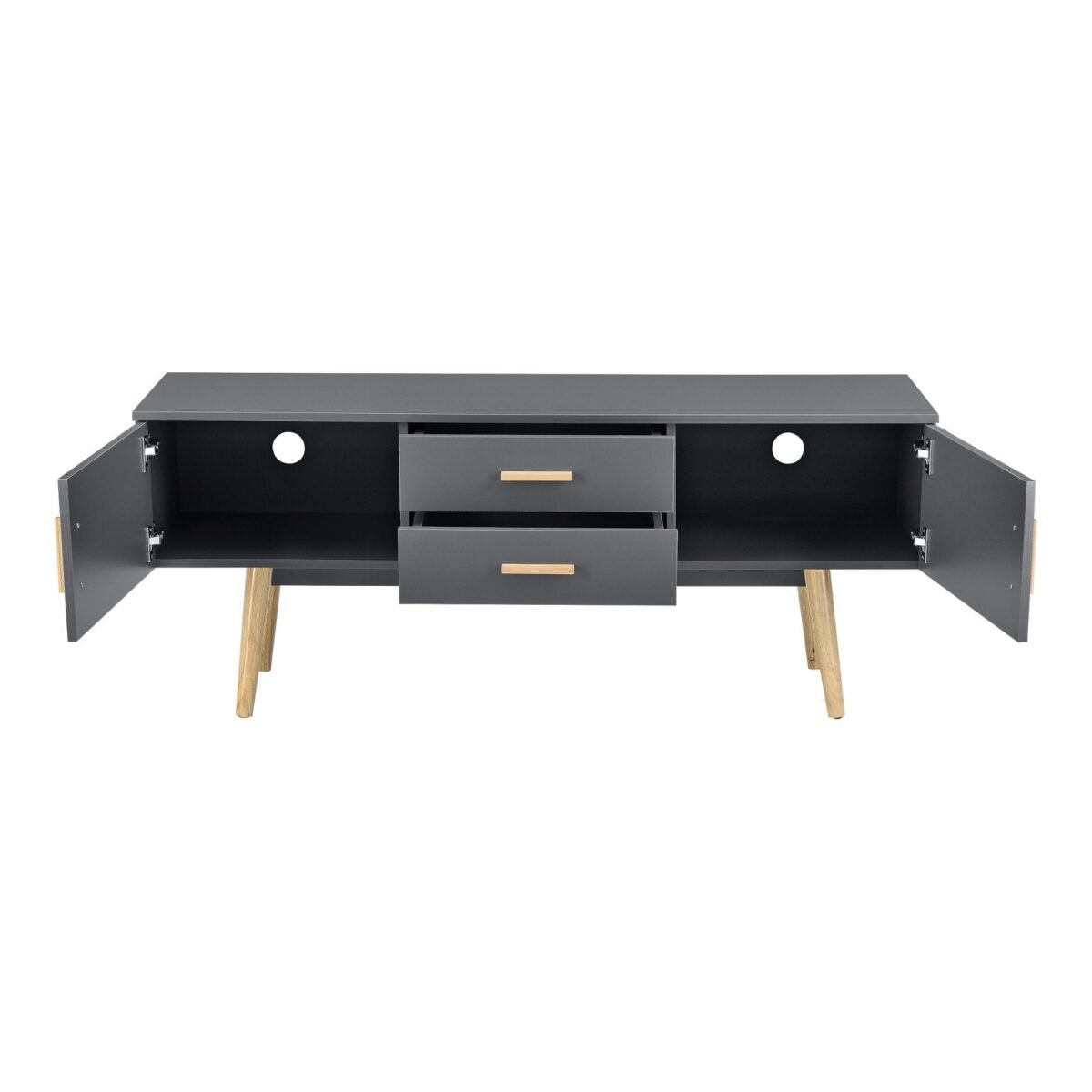Modern TV Stand with Natural Beech Wood Accents | TVU-6772 - Image 4