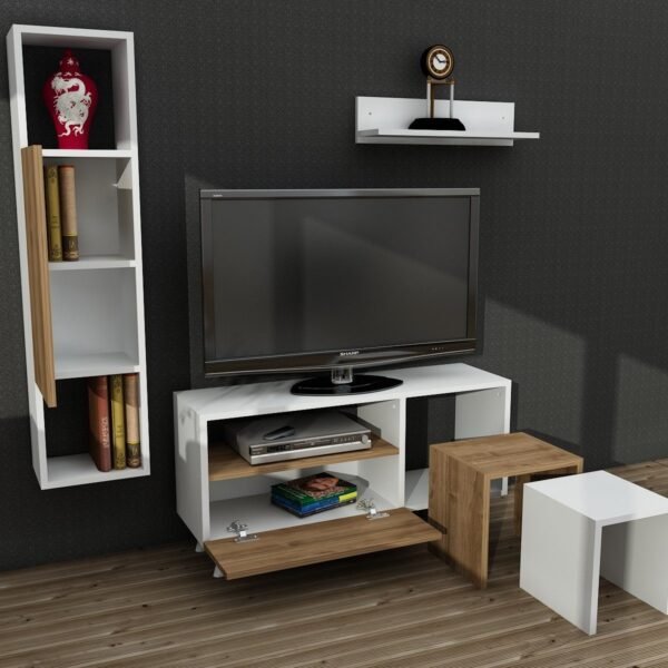 وحدة تلفزيون مودرن ذكية مع طاولات قهوة مدمجة ووحدة معلقة | TVU-6768