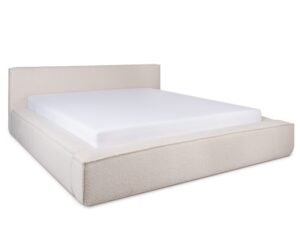 ⁦سرير "بوكليه" مينيمال بتصميم صندوقي ناعم – بيج فاتح | BED-2991⁩ - الصورة ⁦3⁩