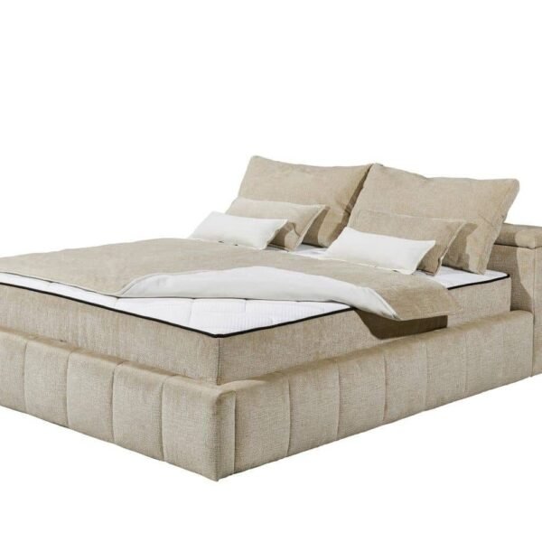Storage Bed with Smart Compartments – Sandy Beige | BED-2984