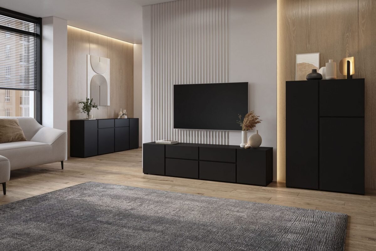 Naqaa Sideboard – BUF-7313 (Black) - Image 3