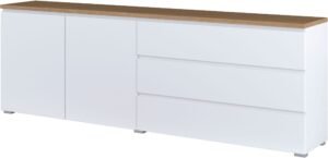 ⁦وحدة تلفزيون TVU-6787 – أبيض + بيج خشبي⁩ - الصورة ⁦2⁩