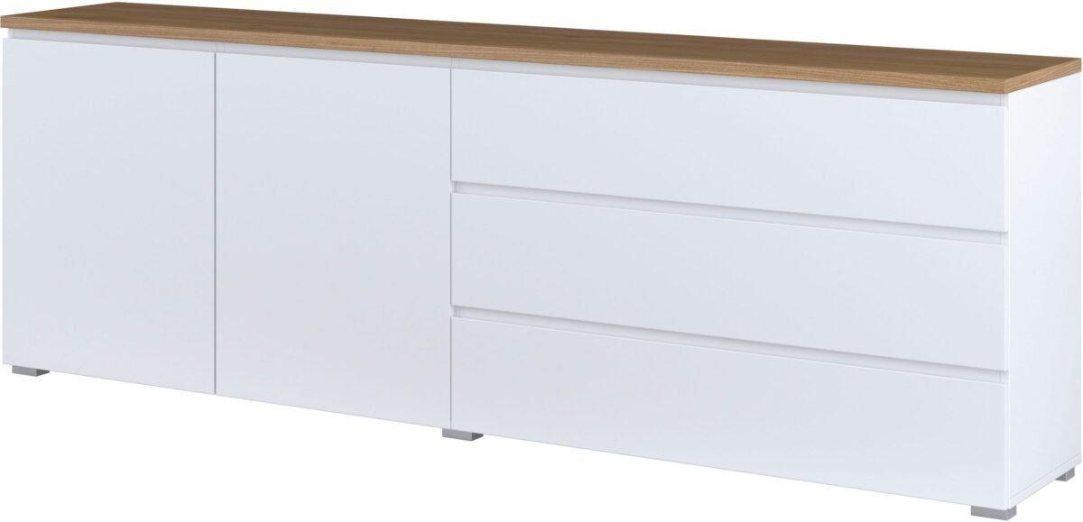 TV Unit TVU-6787 – White + Light wooden - Image 2