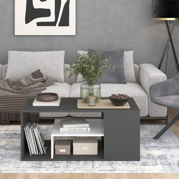 CFT-2925 Coffee Table – Grey & White Contrast for an Organized Space