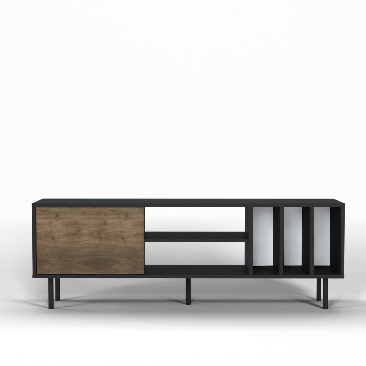 TVU-6785 | TV Unit - Black & Wood - Image 3