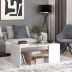 ⁦ترابيزة قهوة CFT-2926 – بساطة الأبيض مع دفء الخشب⁩ - الصورة ⁦2⁩