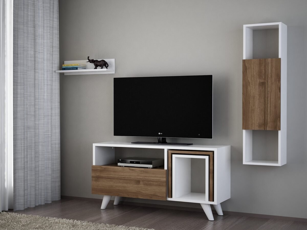 Smart Modern TV Unit with Integrated Coffee Tables & Wall Unit | TVU-6768 - Image 5