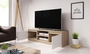 ⁦وحدة تلفزيون مودرن بتصميم ثنائي اللون | TVU-6770⁩ - الصورة ⁦3⁩