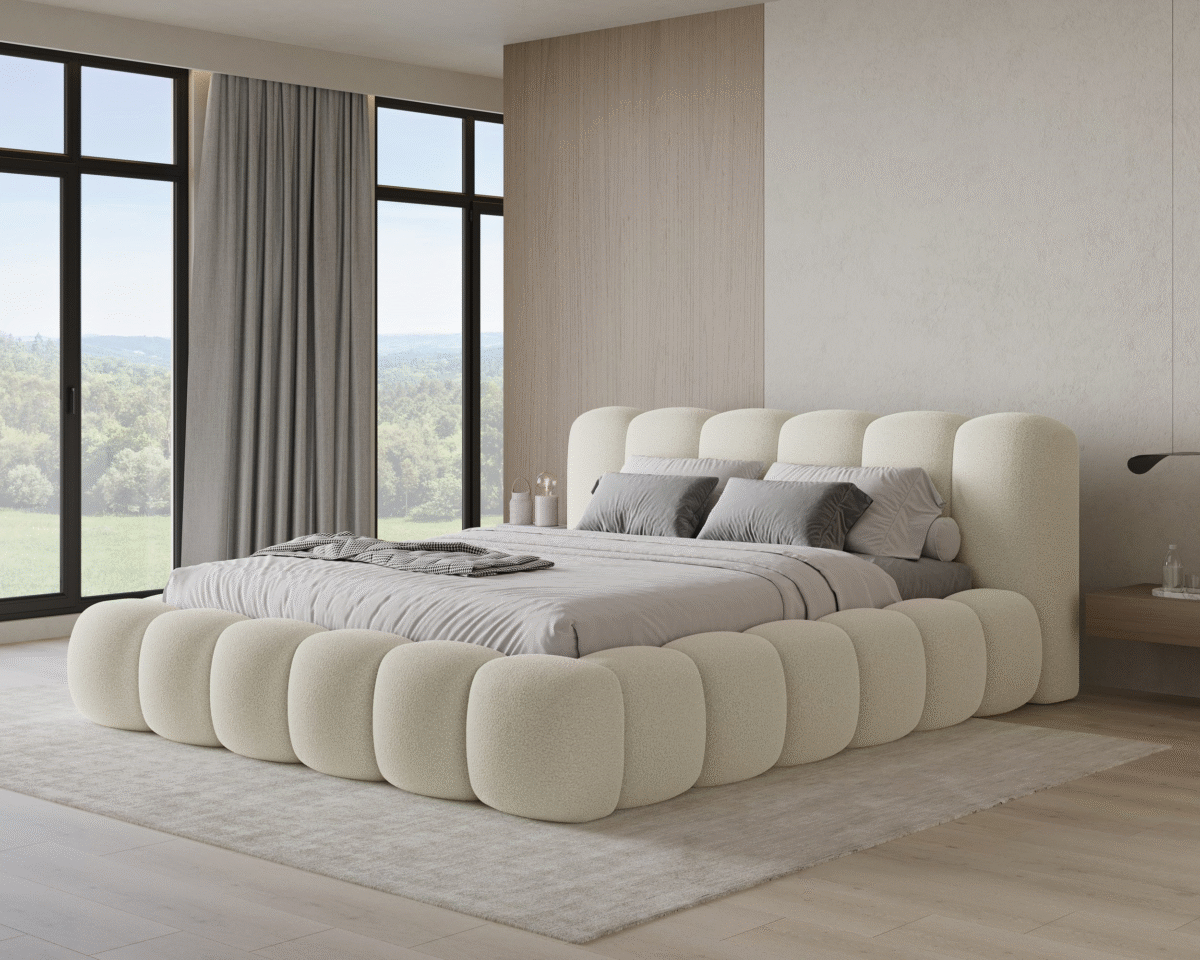 ⁦سرير بابلز – كريمي | BED-2980⁩ - الصورة ⁦1⁩