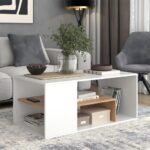 ⁦ترابيزة قهوة CFT-2926 – بساطة الأبيض مع دفء الخشب⁩ - الصورة ⁦4⁩
