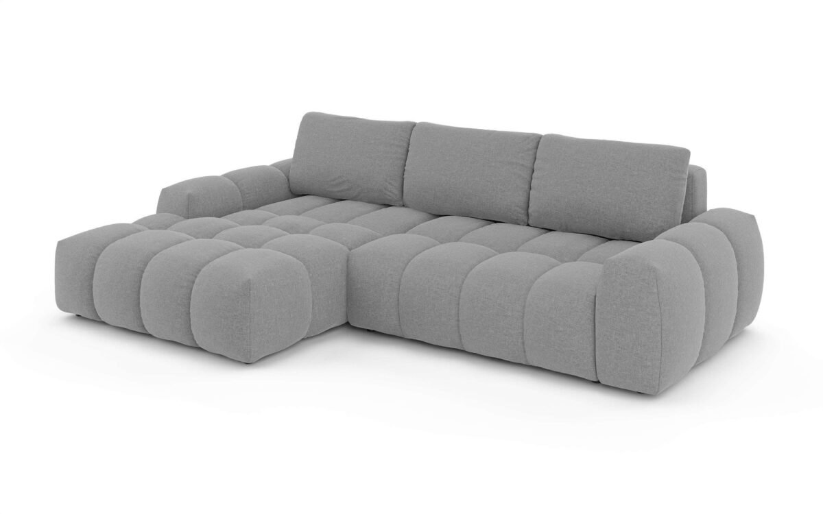270×166 cm Light Gray Linen Compact Sectional Sofa - Image 2