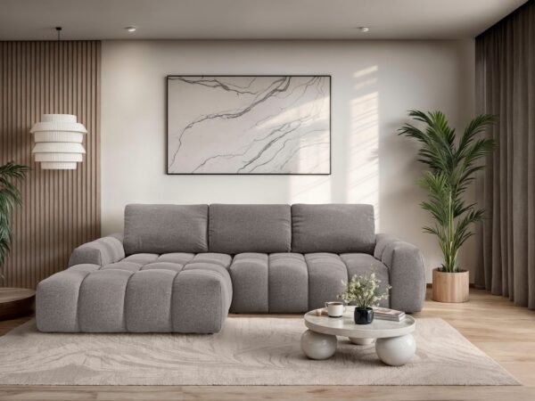 270×166 cm Coffee Linen Compact Sectional Sofa