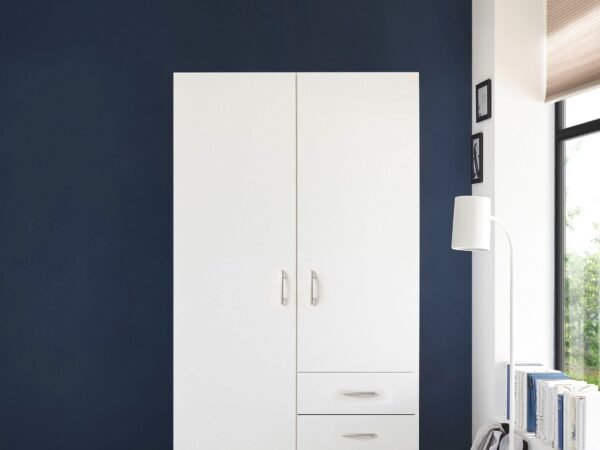 دولاب 200×120 سم أبيض بـ 3 أدراج جانبية