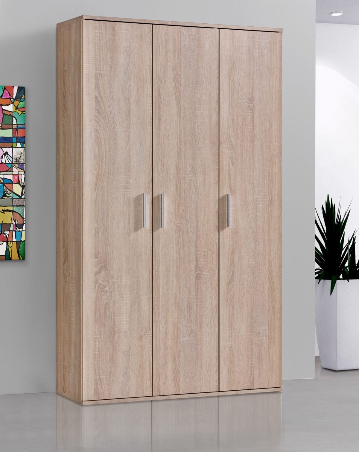 Beige Wooden Wardrobe 200×150 cm – 3 Doors - Image 1