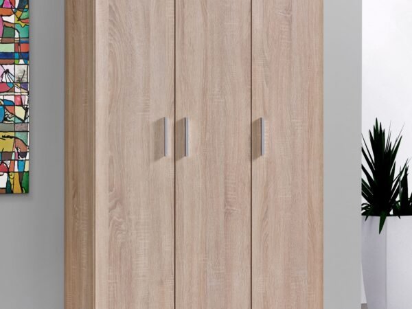 Beige Wooden Wardrobe 200×150 cm – 3 Doors