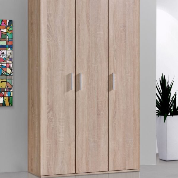 Beige Wooden Wardrobe 200×150 cm – 3 Doors