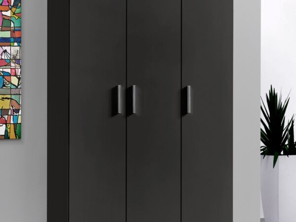 Black  Wardrobe 200×150 cm – 3 Doors