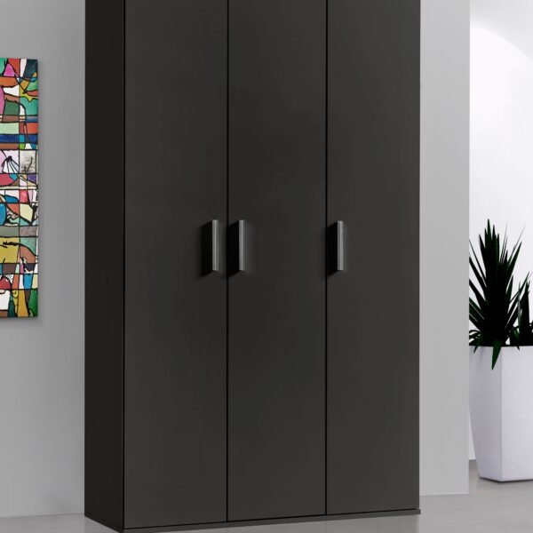 Black  Wardrobe 200×150 cm – 3 Doors