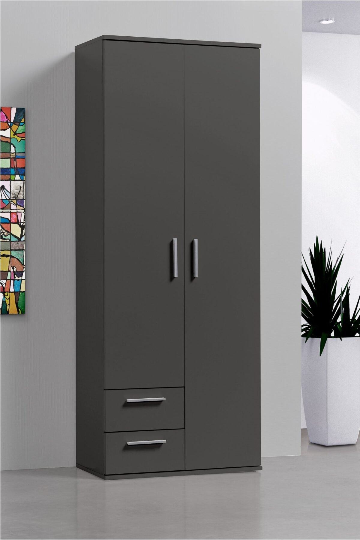 Dark Grey Wardrobe 200×100 cm - Image 1
