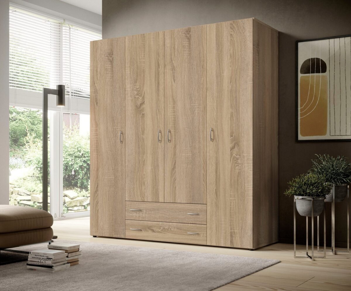 Beige Wooden Wardrobe 200×200 cm - Image 1