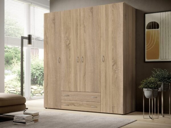 Beige Wooden Wardrobe 200×200 cm
