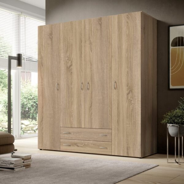 Beige Wooden Wardrobe 200×200 cm