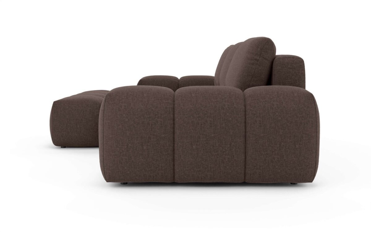 270×166 cm Brown Linen Compact Sectional Sofa - Image 3