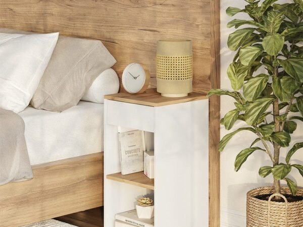 White & Wood Nightstand