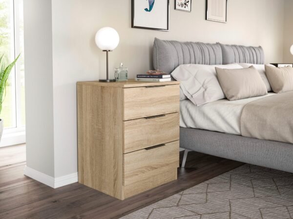 Wooden 3-Drawer Nightstand