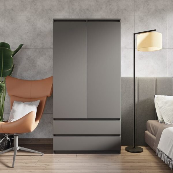 Wardrobe 200×100 cm – Dark Grey